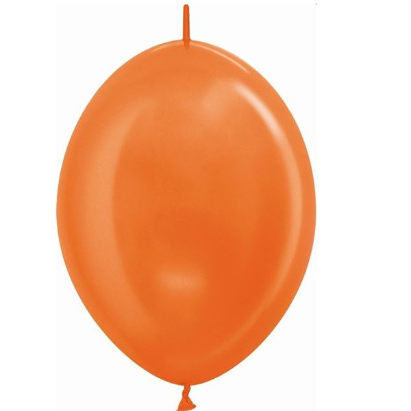 Imagen de Globos Naranja Metal 15cm Cadena Sempertex LOL6-561 (50)