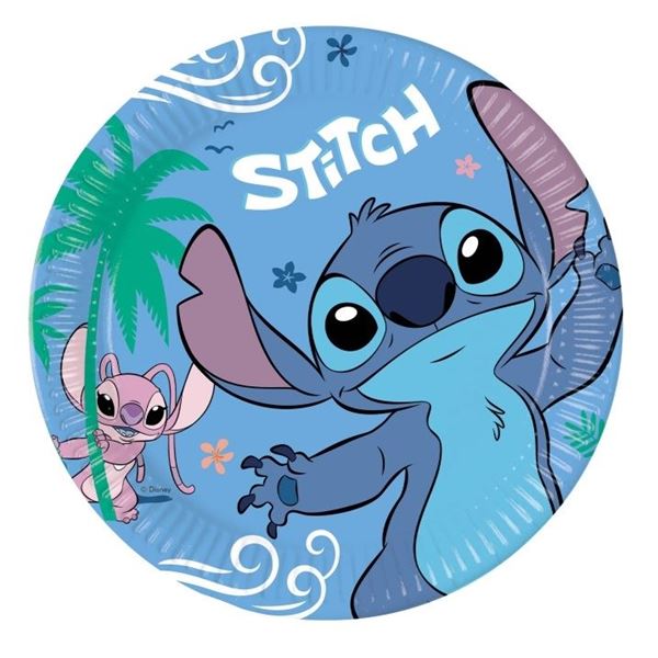 Imagen de Platos Stitch de cartón 23cm (8 unidades)