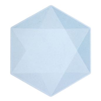 Imagen de Platos Azul Pastel Hexagonal Vert Decor 26cm x 22cm (6 unidades)