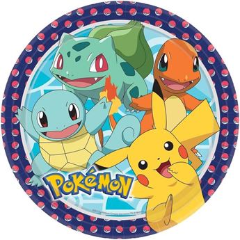 Imagen de Platos Pokémon cartón 23cm (8 unidades)