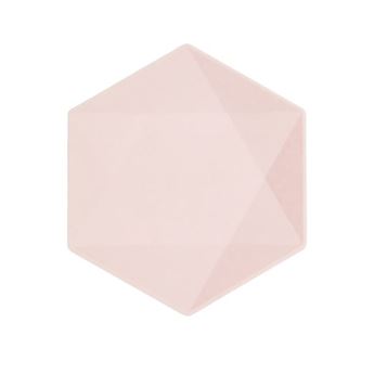 Imagen de Platos Rosa Pastel Hexagonal Vert Decor 20cm x 18cm (6 unidades)