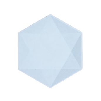Imagen de Platos Azul Pastel Hexagonal Vert Decor 20cm x 18cm (6 unidades)