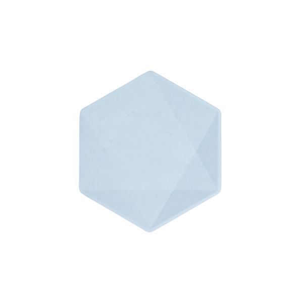 Imagens de Platos Azul Pastel Hexagonal Vert Decor 15cm x 13cm (6 unidades)