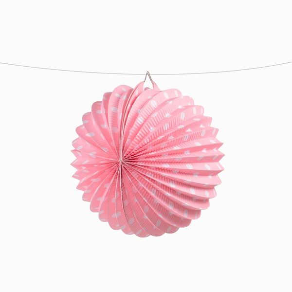 Imagen de Farolillo Rosa Pastel lunares Blancos 25cm (1 unidad)