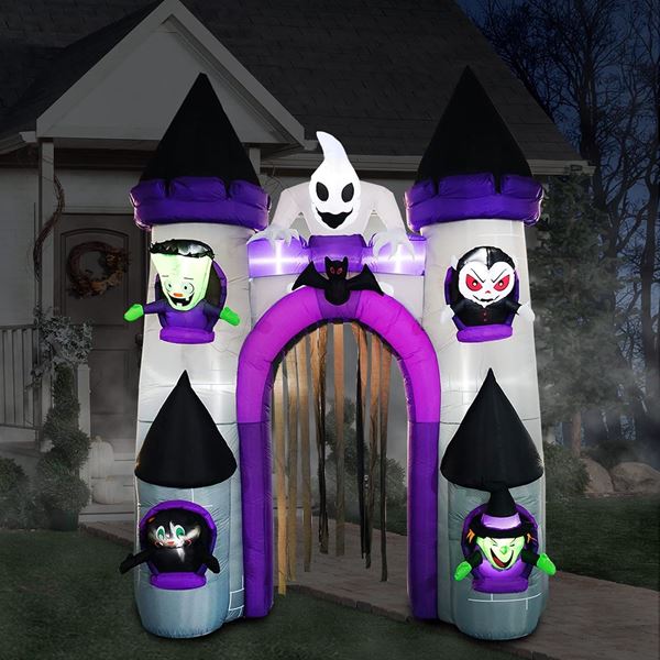 Imagen de Castillo Halloween Auto-hinchable con Luz Gigante (270cm)