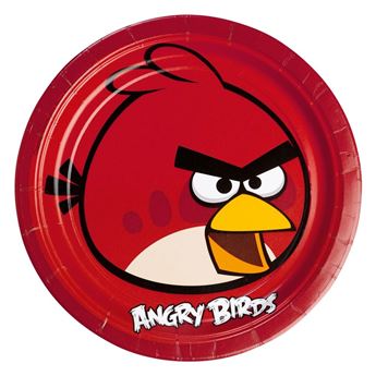 Imagen de Platos de Angry Birds cartón 23cm (8 unidades)