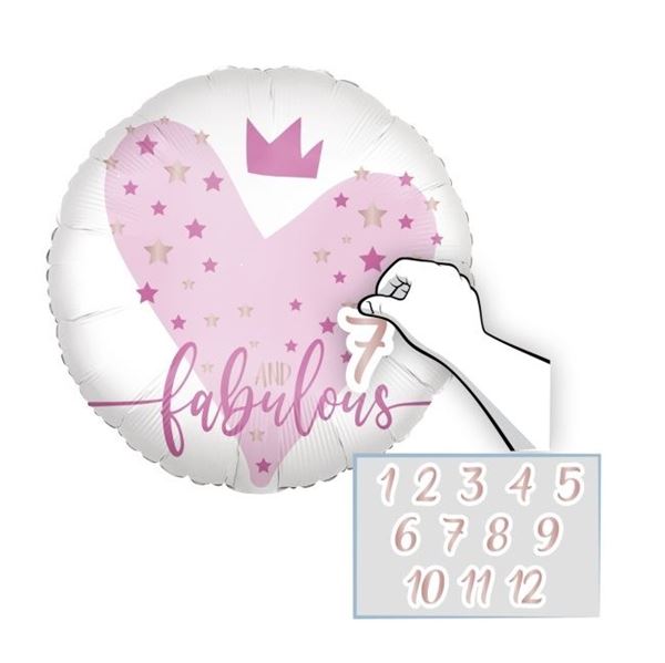 Imagens de Globo Personalizable Edad Cumpleaños Rosa Sticker (45cm)