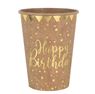 Imagen de Vasos Happy Birthday Kraft Dorado cartón (10 unidades)