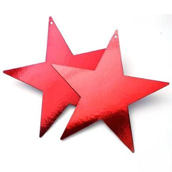 Imagen de Estrella Roja Metalizada cartón 23cm  (5 unidades)