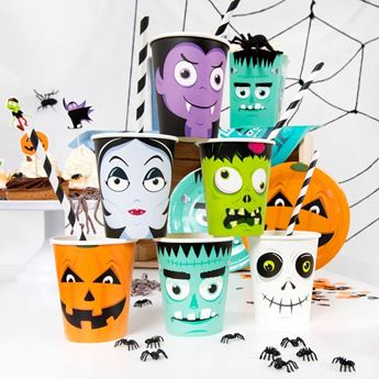 Imagen de Vasos Monstruos Halloween Surtido cartón (6 unidades)