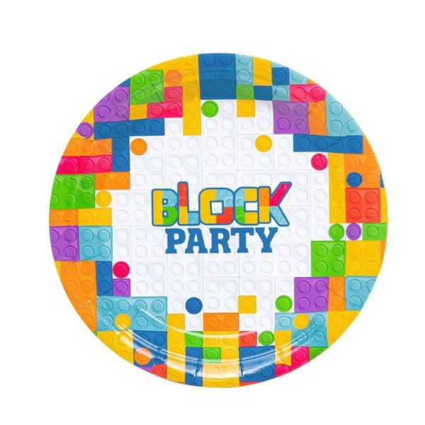Imagen de Platos Lego Block Party cartón 18cm (6 unidades)