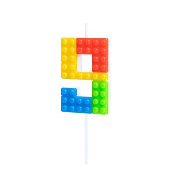 Imagen de Vela Tarta 9 Lego Bloque 11cm