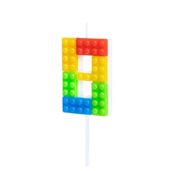 Imagens de Vela Tarta 8 Lego Bloque 11cm