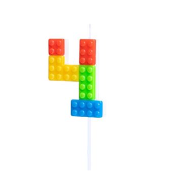Picture of Vela Tarta 4 Lego Bloque 11cm