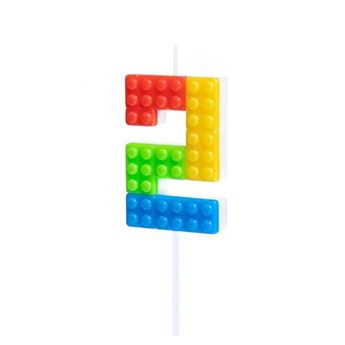 Imagen de Vela Tarta 2 Lego Bloque 11cm