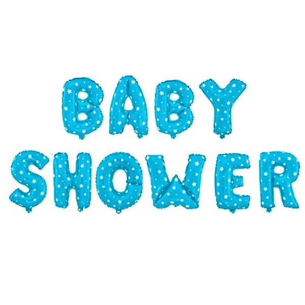 Imagen de Globo Letras Baby Shower Azul Estrellas