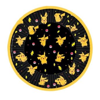Picture of Platos de Pokémon Pikachu cartón 18cm (8 unidades)