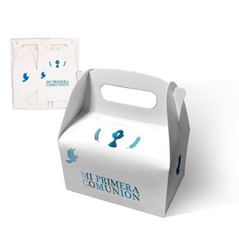 Picture of Caja Mi Primera Comunión Blanca y Azul cartón (2 unidades)