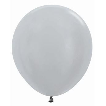 Imagen de Globos Plateados Satín 45cm Sempertex R18-481 (15)