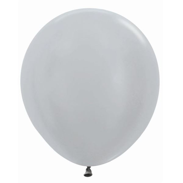 Imagen de Globos Plateados Satín 45cm Sempertex R18-481-6 (6)