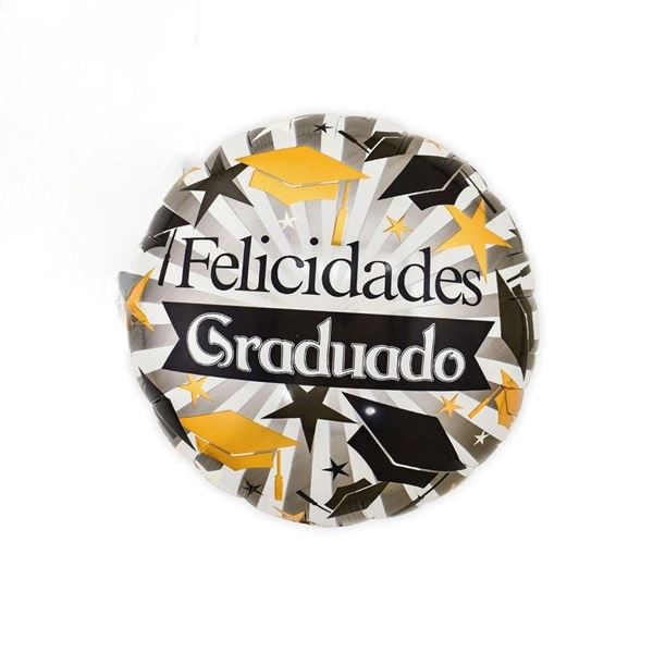 Imagen de Globo Felicidades Graduado Estrellas Foil (45cm)