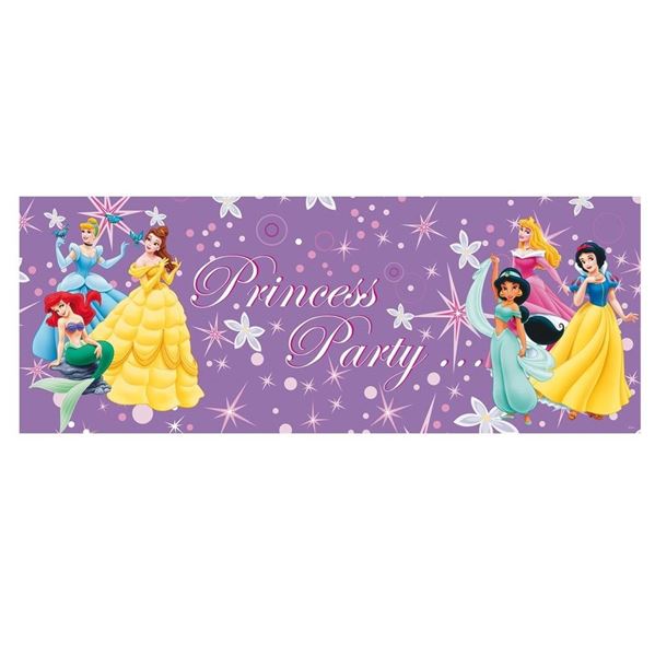 Imagen de Pancarta Grande de Fiesta de Princesas Disney