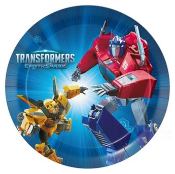 Imagen de Platos Transformers cartón 23cm (8 unidades)