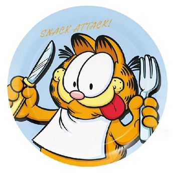 Imagen de Platos Garfield cartón 23cm (8 unidades)