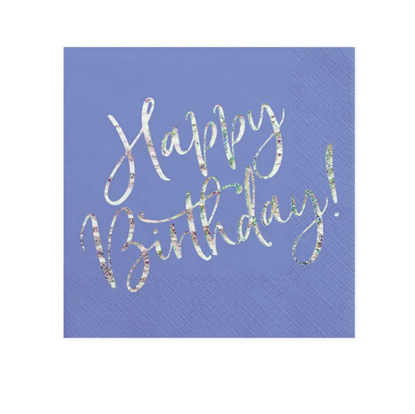 Imagens de Servilletas Happy Birthday Azul papel 33cm (20 unidades)