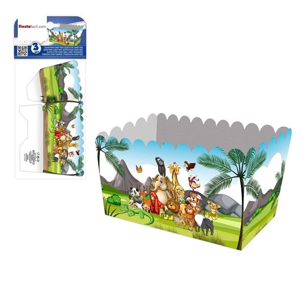 Imagen de Cajas Snack animales divertidos cartón 12x7cm (3uds)