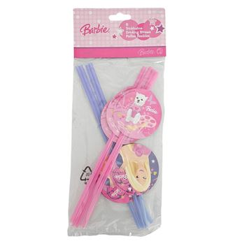Picture of Pajitas Barbie Glam plástico (8 unidades)