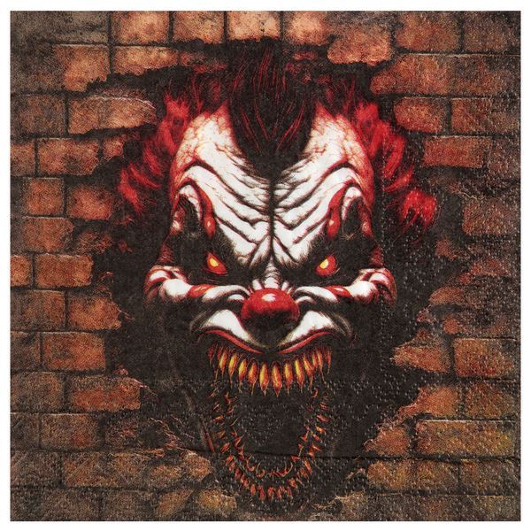 Picture of Servilletas Payaso Asesino papel 33cm (20 unidades)