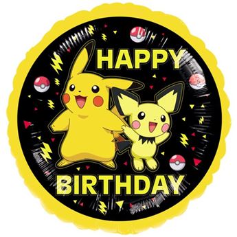 Imagens de Globo Pokémon Pikachu y Pichu Happy Birthday (43cm)