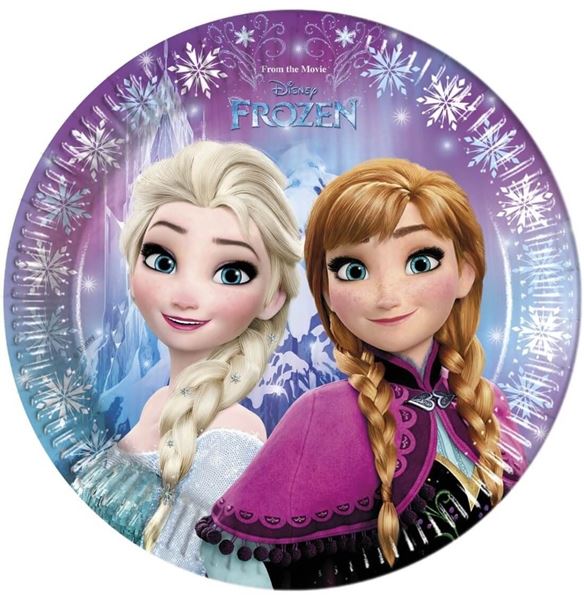 Imagen de Platos Fiesta Frozen cartón 23cm (8 unidades)