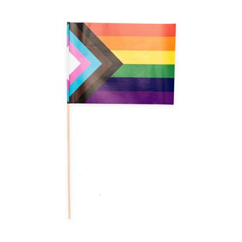 Imagen de Banderas con Palo Progreso Pride papel (10 unidades)