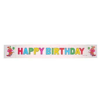 Imagens de Banner Happy Birthday plástico 120cm x 20cm