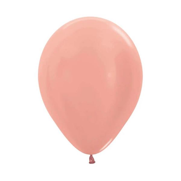 Imagen de Globos Rosa Dorado Metal 13cm Sempertex R5-568 (100)