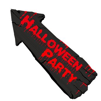 Imagen de Cartel Flecha Halloween Party cartón (50cm)