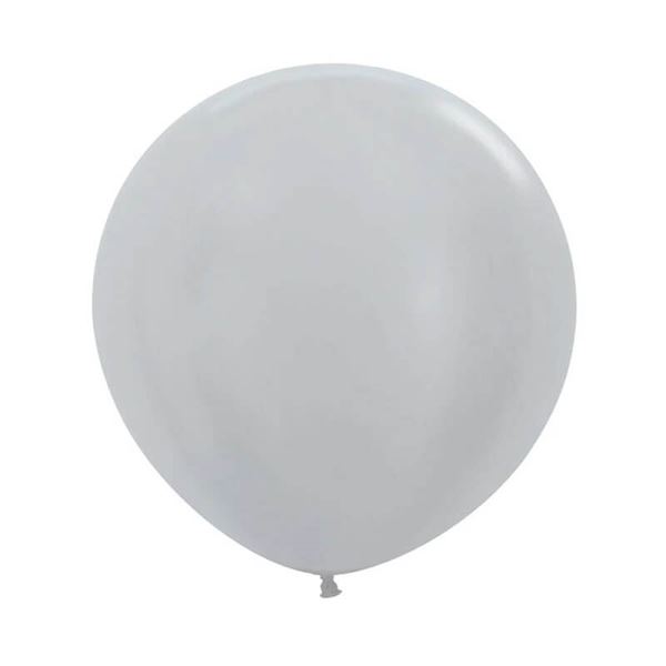 Imagen de Globos Plateados Satín 92cm Sempertex R36-481 (10)