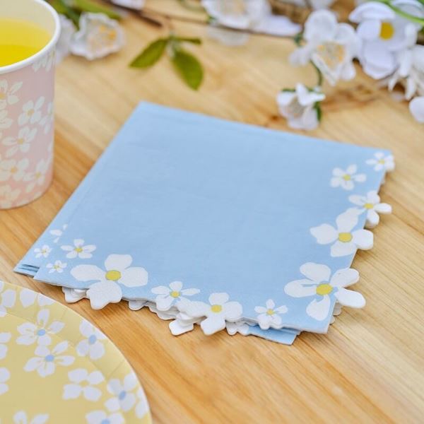 Imagen de Servilletas Primavera Floral Pastel Azules papel (16 unidades)