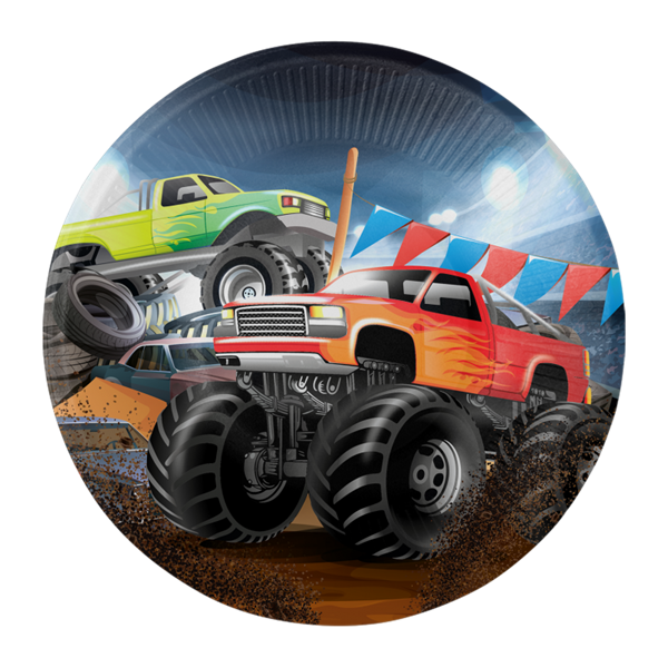 Imagen de Platos Monster Truck cartón 18cm (8)