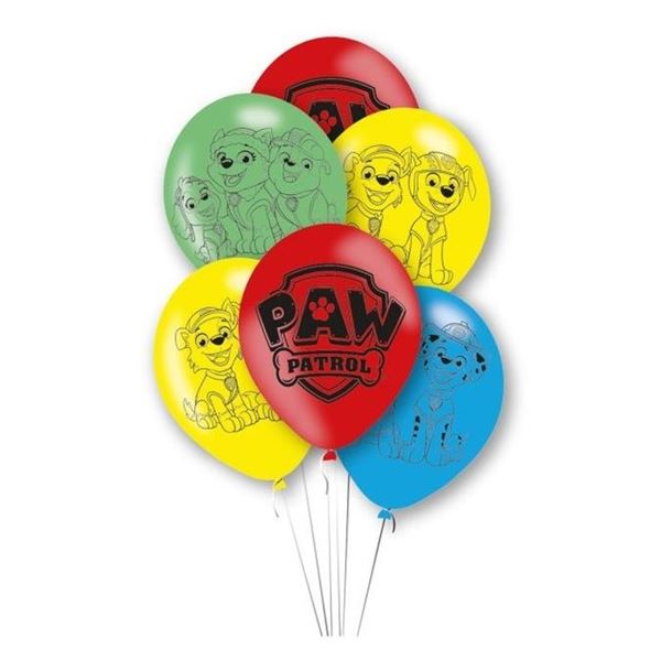 Picture of Globos de La Patrulla Canina Cumpleaños Látex (6 unidades)