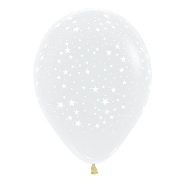 Imagen de Globos Cristal Estrellas Blancas Látex (12)