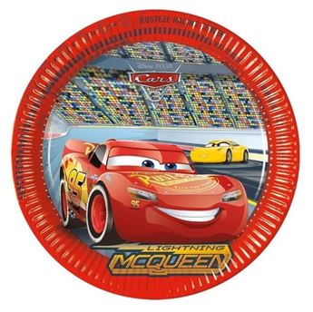 Imagen de Platos de Cars Rayo McQueen 3 cartón 23cm (8 unidades)