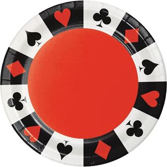 Imagen de Platos Casino Poker cartón 23cm (8 unidades)