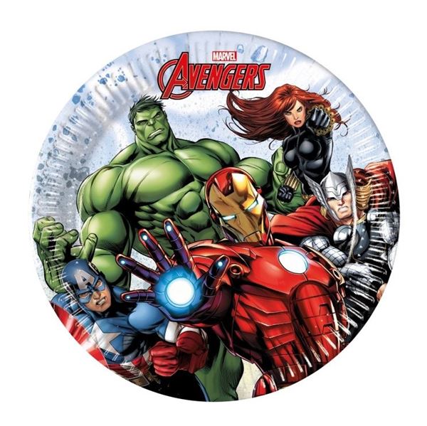 Imagen de Platos de Los Vengadores Avengers cartón 20cm (8 uds)