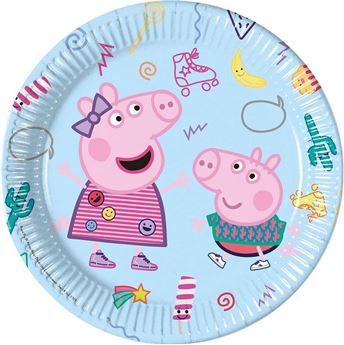 Imagen de Platos Peppa Pig y Amigos cartón 23cm (8 unidades)