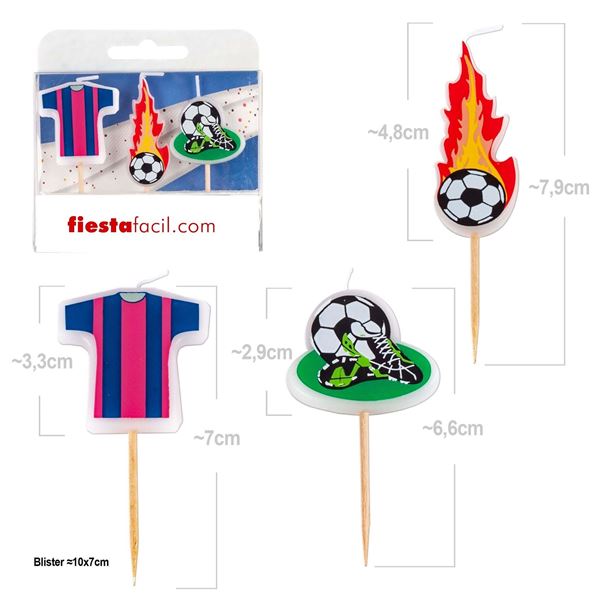 Imagens de Velas Fútbol Camiseta Barcelona (3 unidades)