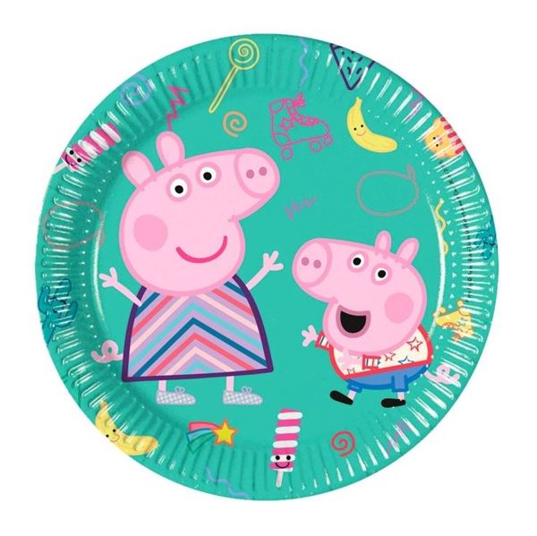 Picture of Platos Peppa Pig y Amigos cartón 20cm (8 unidades)