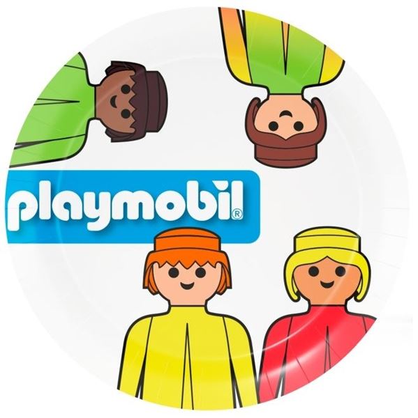 Imagen de Platos Playmobil cartón 23cm (8 unidades)